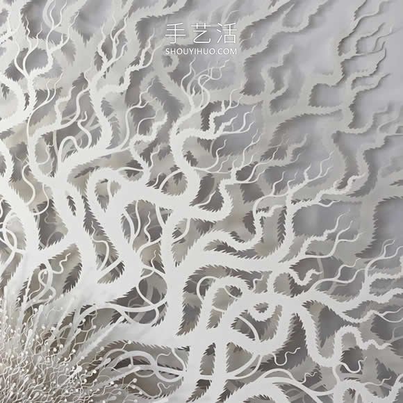 手工切割的模仿微生物的錯綜復雜的紙質(zhì)雕塑 -  itrip.net.cn