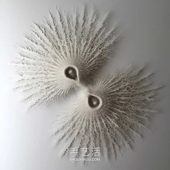 手工切割的模仿微生物的錯綜復雜的紙質(zhì)雕塑 -  itrip.net.cn