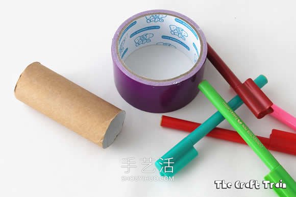 幼兒手工制作卷紙筒涂鴉器的做法教程 -  itrip.net.cn
