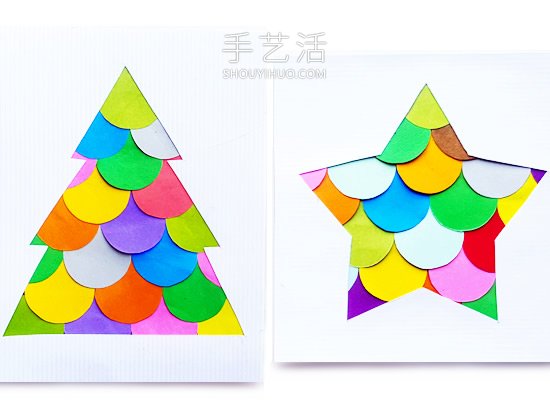 卡紙手工制作圣誕星星和圣誕樹的做法 -  itrip.net.cn
