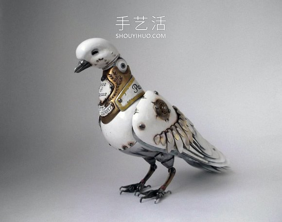 丟棄的機(jī)械零件DIY蒸汽朋克風(fēng)的動物雕塑 -  itrip.net.cn