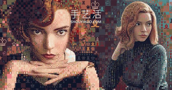 國(guó)際象棋符號(hào)組成馬賽克風(fēng)《后翼?xiàng)壉穭≌?-  itrip.net.cn