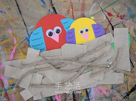 春天手工制作：鳥窩里的鳥媽媽和寶寶！ -  itrip.net.cn