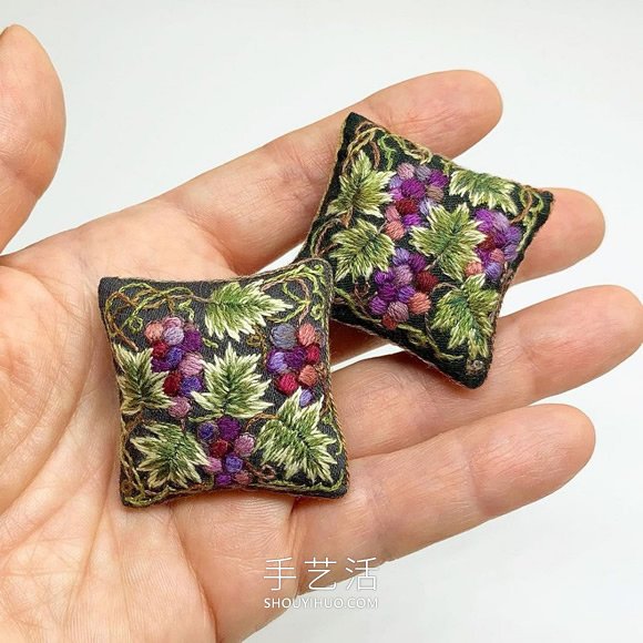 絕美微型藝術(shù)！精美手工迷你刺繡抱枕 -  itrip.net.cn