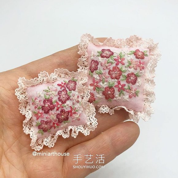 絕美微型藝術(shù)！精美手工迷你刺繡抱枕 -  itrip.net.cn